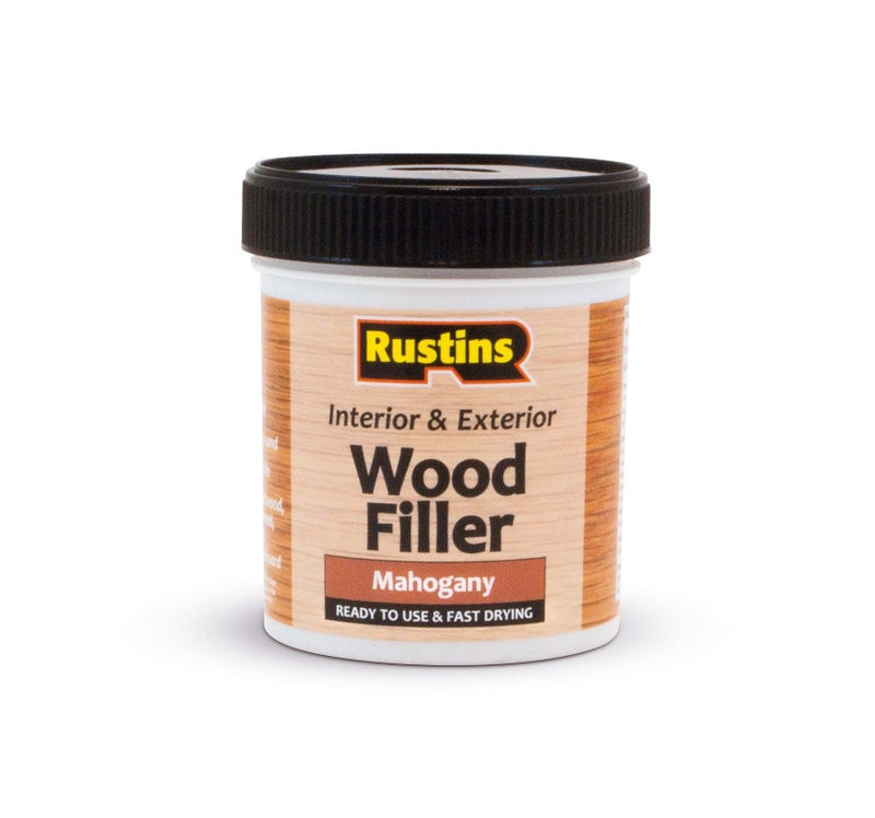 Rustins AWOOM250 Acrylic Wood Filler, Mahogany, 400g- Multi-Purpose Wood Repair Compound for Cracks, Gaps, & Surface Imperfections â€“ Quick-Drying, Sandable, & Paintable for Interior & Exterior Use